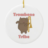 Trombone Tribe Schattige Kat Roze Letters Keramisch Ornament (Achterkant)