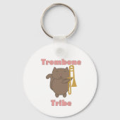Trombone Tribe Schattige Kat Roze Letters Sleutelhanger (Achterkant)