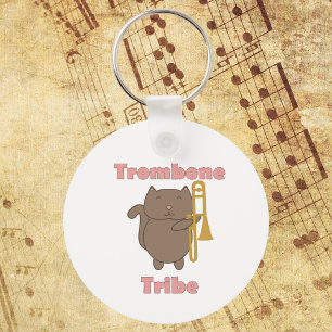 Trombone Tribe Schattige Kat Roze Letters Sleutelhanger
