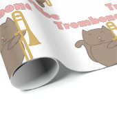 Trombone Tribe Schattige Kitty Kat Roze Cadeaupapier (Rol Hoek)