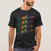 Trombone Trombonist Retro  Brass Instrument T-shirt (Voorkant)