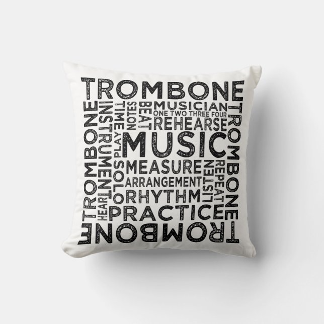 Trombone Typografie Kussen (Voorkant)