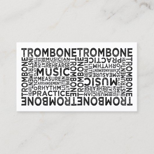 Trombone Typografie Visitekaartje (Voorkant)