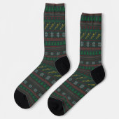 Trombone Ugly Christmas Sweater Pattern Holiday Sokken (Links)