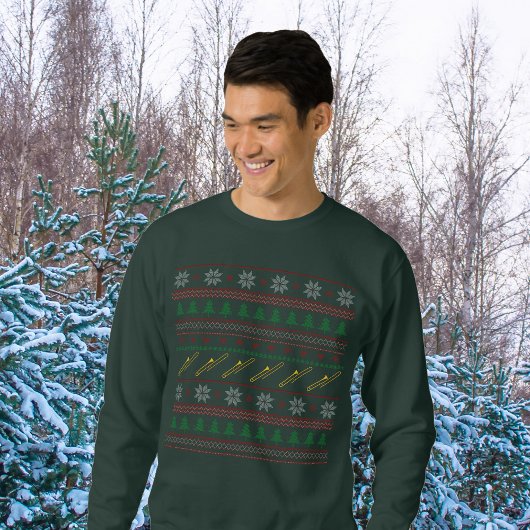 Trombone Ugly Christmas Sweater Pattern Sweatshirt
