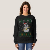 Trombone Ugly Christmas Sweater Penguin Xmas Famil (Voorkant volledig)