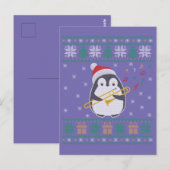 Trombone Ugly Christmas Sweater Penguin Xmas Famil Briefkaart (Voorkant / Achterkant)