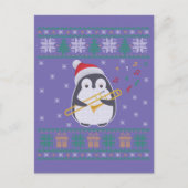 Trombone Ugly Christmas Sweater Penguin Xmas Famil Briefkaart (Voorkant)