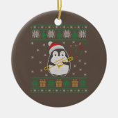 Trombone Ugly Christmas Sweater Penguin Xmas Famil Keramisch Ornament (Voorkant)