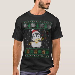 Trombone Ugly Christmas Sweater Penguin Xmas Famil T-shirt