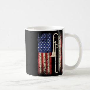Trombone USA Amerikaanse Vlag Shirt Jazz Muziek Vi Koffiemok