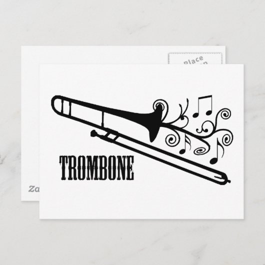 Trombone Vector Design Briefkaart (Voorkant / Achterkant)