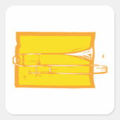 Trombone Vierkante Sticker (Voorkant)