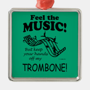 Trombone voelt de muziek metalen ornament