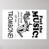 Trombone voelt de muziek poster (Voorkant)
