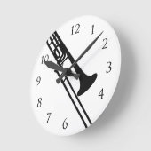 Trombone Wall Click Ronde Klok (Hoek)