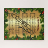 Trombone ~ "We wensen je een prettige kerstdag" ~ Legpuzzel (Horizontaal)