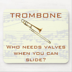 Trombone:  Wie heeft kleppen nodig?  Mousepad Muismat