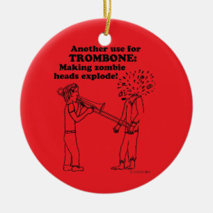 Trombone Zombie Explode Keramisch Ornament