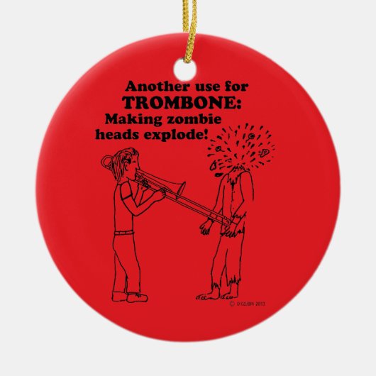 Trombone Zombie Explode Keramisch Ornament (Voorkant)