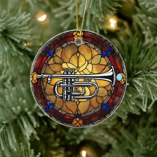 trombonemuziek keramisch ornament (Boom)