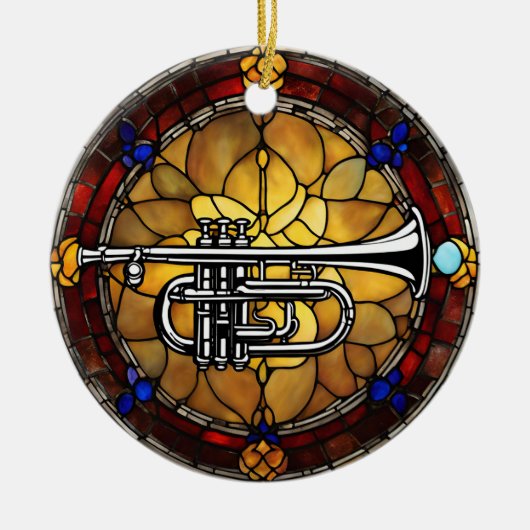 trombonemuziek keramisch ornament (Voorkant)