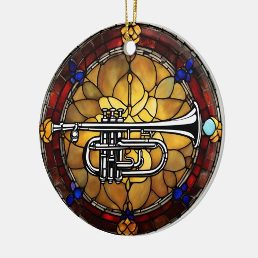 trombonemuziek keramisch ornament (Links)