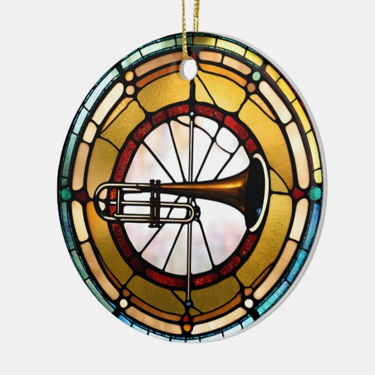 trombonemuziek keramisch ornament (Links)