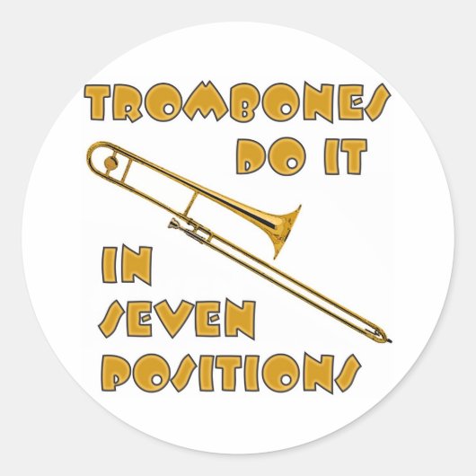Trombonen doen het in 7 posities ronde sticker (Voorkant)