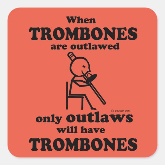 Trombonen verboden Square Sticker (Voorkant)