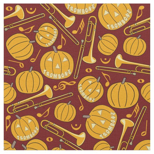 Trombones Halloween pompoen patroon Stof (Close Up)