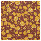 Trombones Halloween pompoen patroon Stof (Swatch)