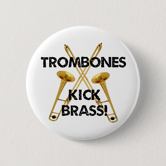 Trombones Kick Brass. Ronde Button 5,7 Cm (Voorkant)