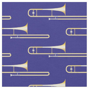 Trombones Muzikant Kamer Decor Blauw Stof