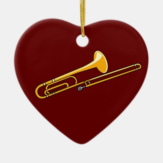 Trombonetekening Keramisch Ornament (Voorkant)