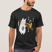 Trombonist Cat - Trombone Speler Muziek Liefhebber T-shirt (Voorkant)