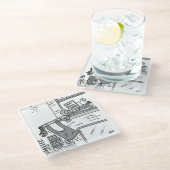 Trombonist Hangs zijn wasbeurt uit Glazen Onderzetter (Schuin)