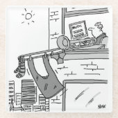 Trombonist Hangs zijn wasbeurt uit Glazen Onderzetter (Voorkant)