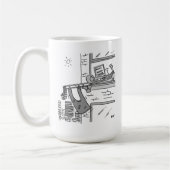 Trombonist Hangs zijn wasbeurt uit Koffiemok (Links)