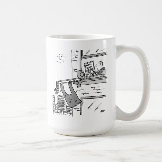 Trombonist Hangs zijn wasbeurt uit Koffiemok (Rechts)