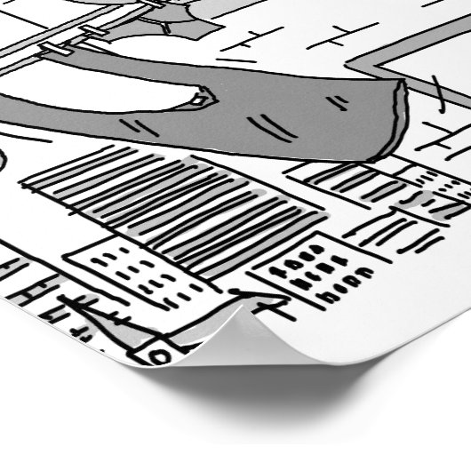 Trombonist Hangs zijn wasbeurt uit Poster (Hoek)