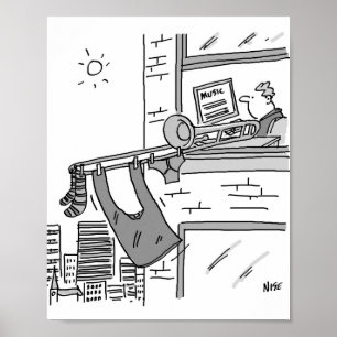 Trombonist Hangs zijn wasbeurt uit Poster