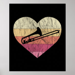Trombonist houdt van het spelen van Trombone Poster