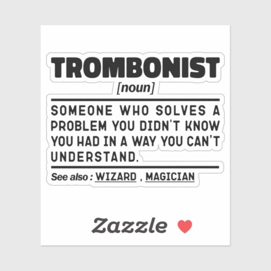 Trombonist naamwoord definitie trombone speler sar sticker (Vel)