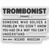 Trombonist naamwoord definitie trombone speler sar sticker (Voorkant)