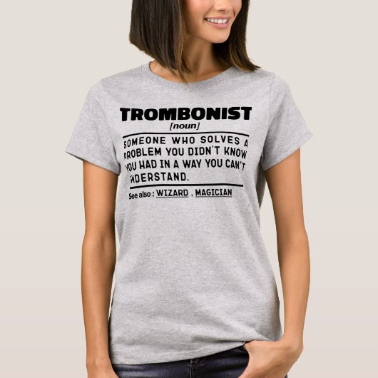 Trombonist naamwoord definitie trombone speler sar t-shirt (Voorkant)
