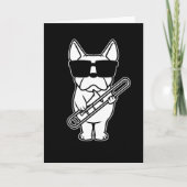 Trombonist Trombone Player Dog with Trombone Kaart (Voorkant)