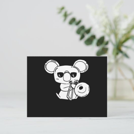 Trombonist Trombone Player Koala met trombone Briefkaart (Staand voorkant)