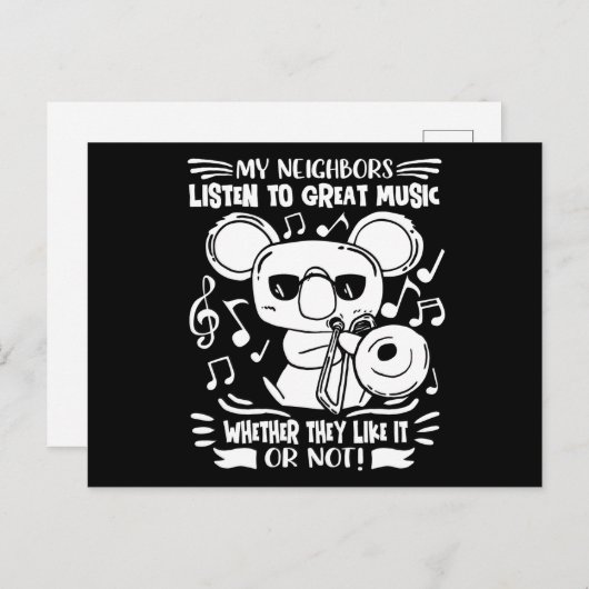 Trombonist Trombone Player Koala With Trombone Briefkaart (Voorkant / Achterkant)