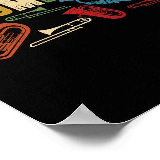 Trombonist van Retro Trombone Poster (Hoek)